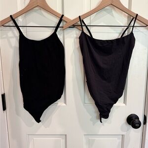 SKIMS & Auden Black Bodysuits